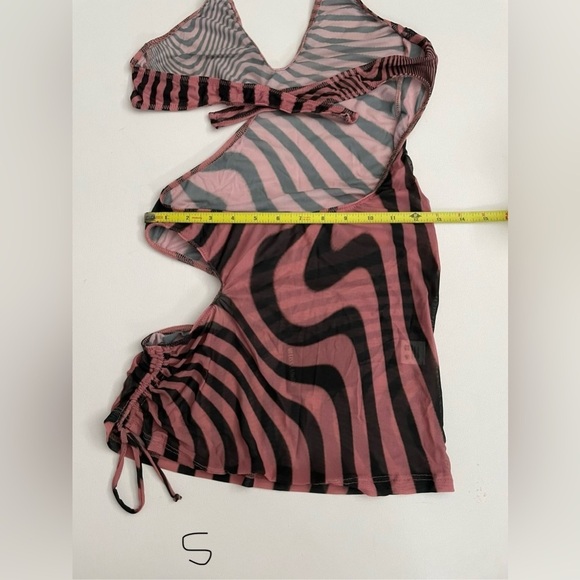 Melissa Simone X REVOLVE Dress in Pink Small mesh cut out swim tie halter S - Picture 6 of 7